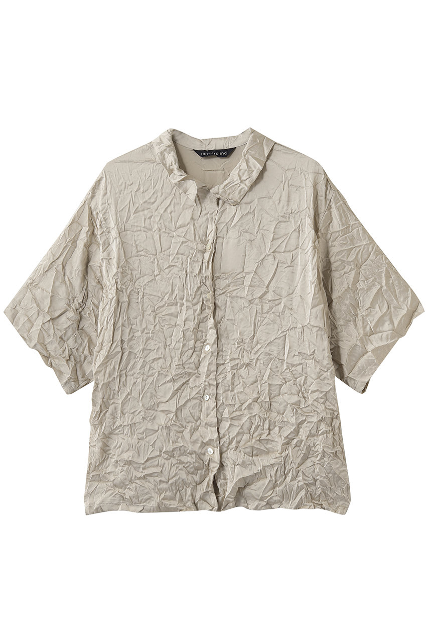 ミズイロインド/mizuiro indのwasher half slv shirt シャツ(s.beige/1-230158)