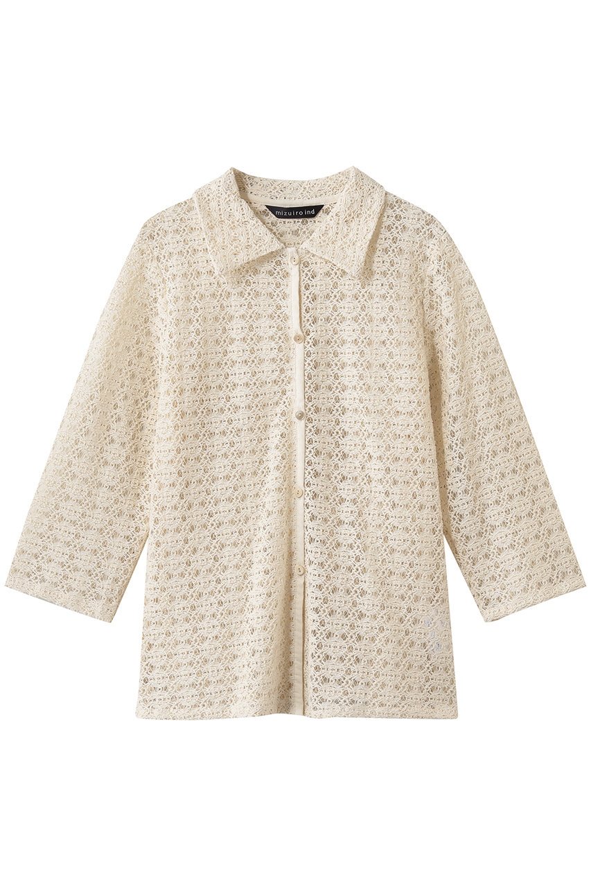 ミズイロインド/mizuiro indのlace  shirt シャツ(ivory/1-230160)