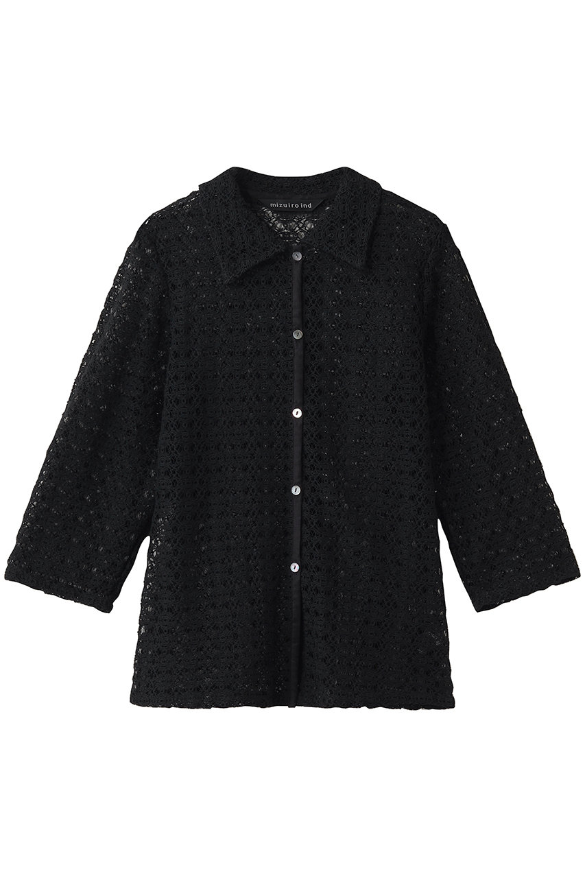 ミズイロインド/mizuiro indのlace  shirt シャツ(black/1-230160)