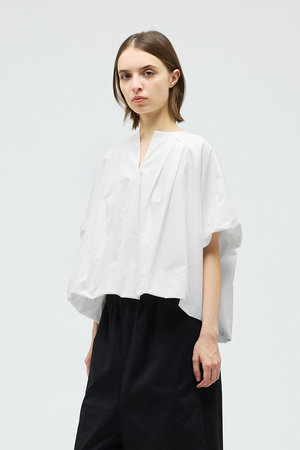 ミズイロインド/mizuiro indのballon no collar shirt シャツ(110400/110402)