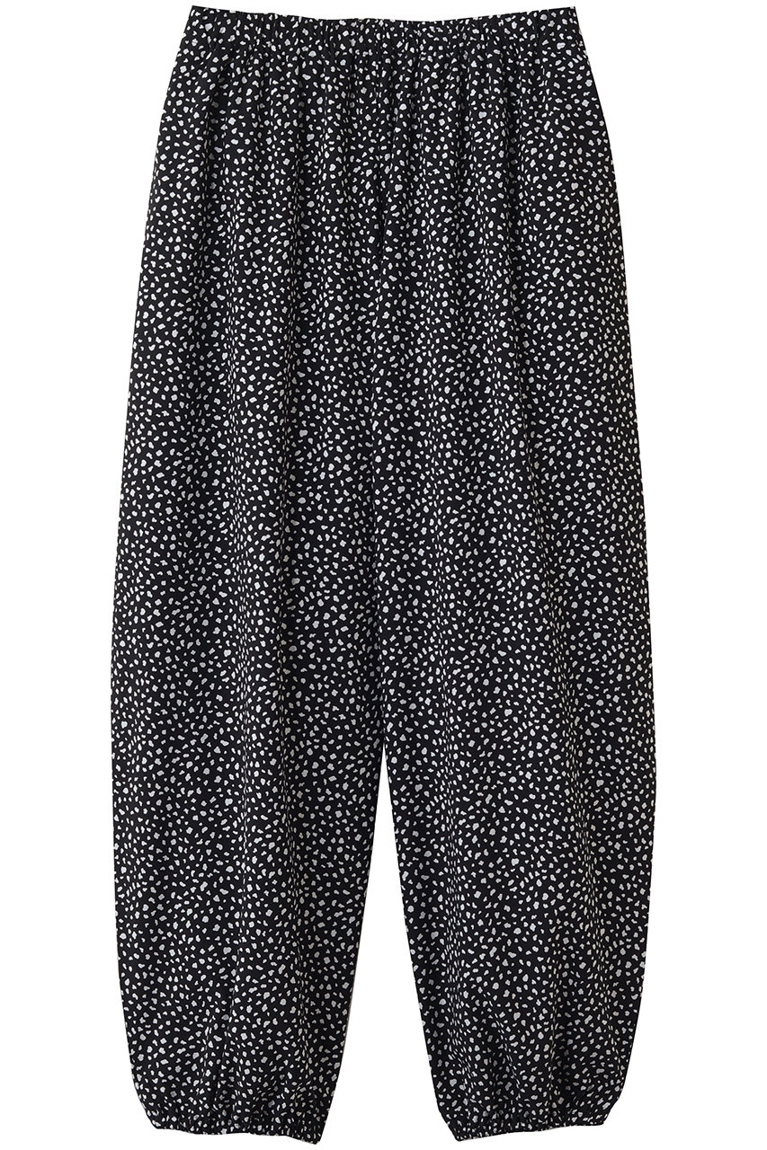 ミズイロインド/mizuiro indのprint drawstring hem PT パンツ(black/1-260103)