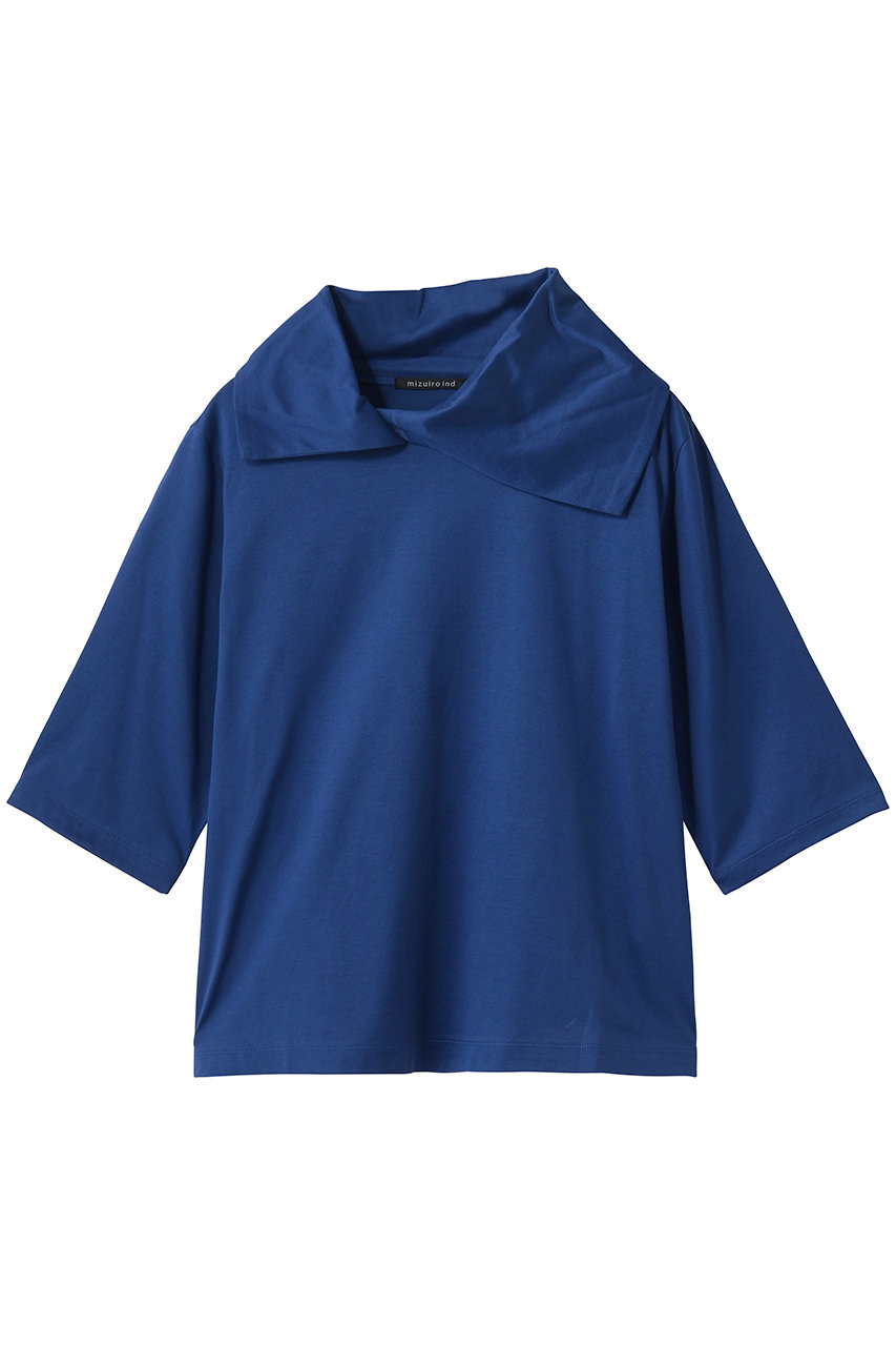 mizuiro ind asymmetry collar P/O プルオーバー (blue, F) ミズイロインド ELLE SHOP