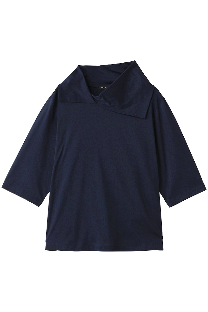 mizuiro ind asymmetry collar P/O プルオーバー (navy, F) ミズイロインド ELLE SHOP