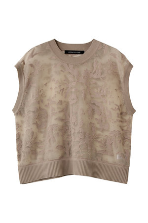 ミズイロインド/mizuiro indのmesh embroidery short vest ベスト(110300/110301)