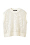 mesh embroidery short vest ベスト ミズイロインド/mizuiro ind ivory
