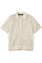 mesh embroidery polo P/O プルオーバー ミズイロインド/mizuiro ind ivory