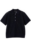 mesh embroidery polo P/O プルオーバー