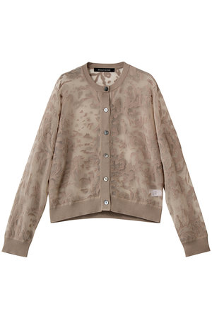 ミズイロインド/mizuiro indのmesh embroidery crew C/D カーディガン(110300/110303)