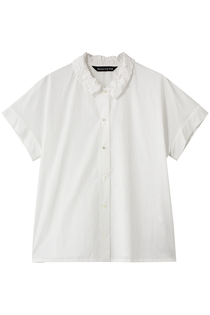 ミズイロインド/mizuiro indのwasher collar wide shirt シャツ(off white/1-230155)