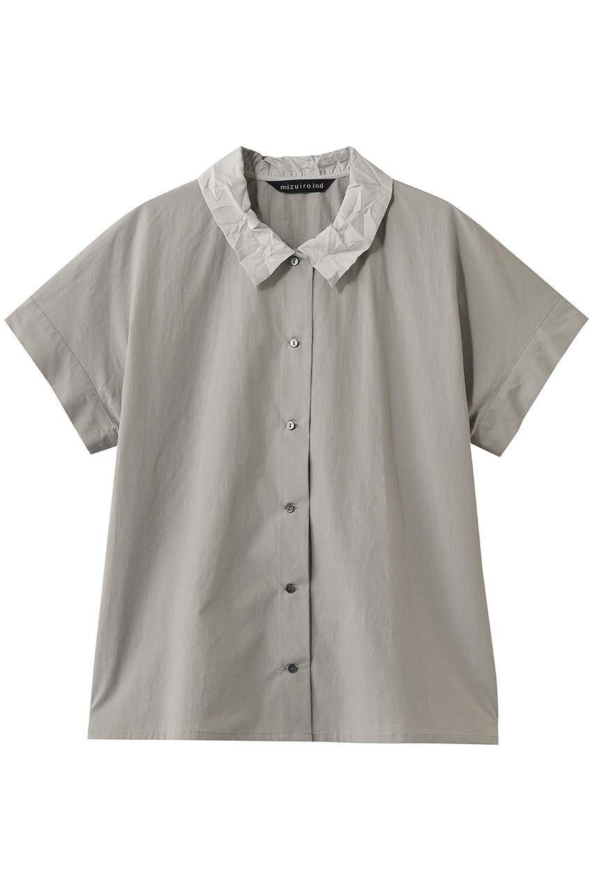 mizuiro ind washer collar wide shirt シャツ (grayA, F) ミズイロインド ELLE SHOP