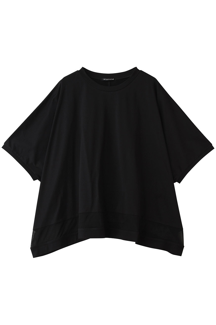 ミズイロインド/mizuiro indのmesh hem wide P/O プルオーバー(black/2-210130)