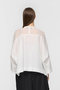 sheer shoulder stand collar wide shirt シャツ ミズイロインド/mizuiro ind