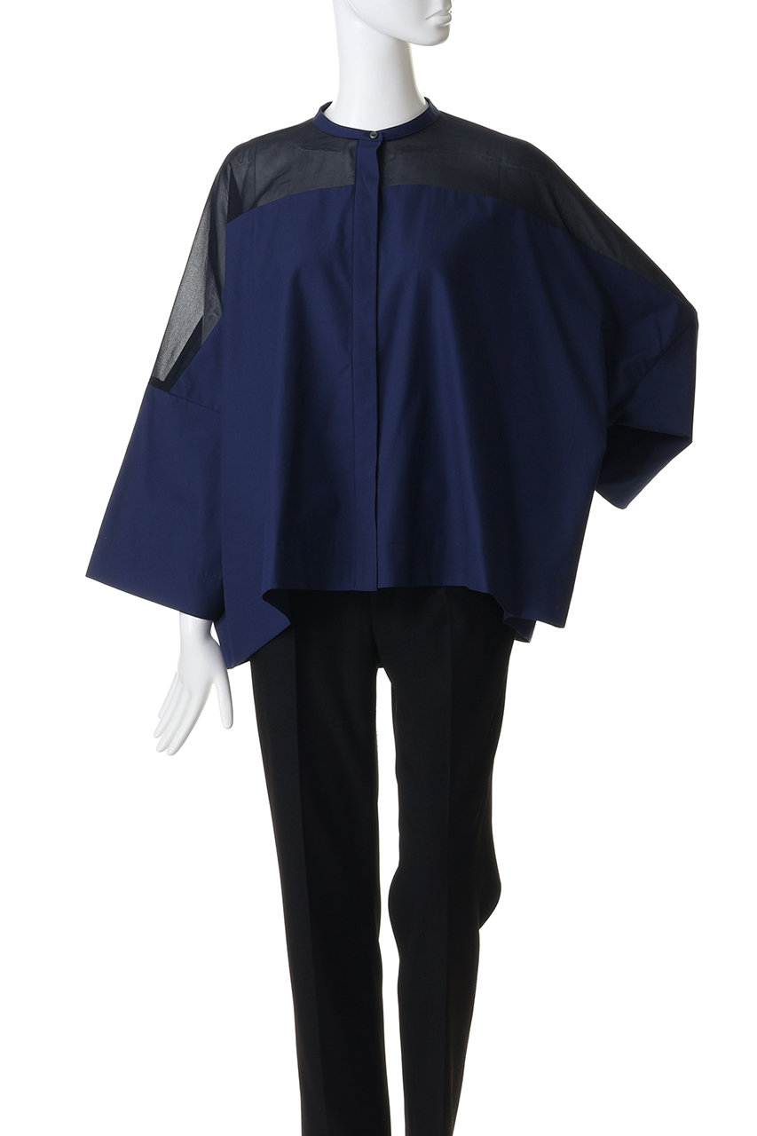 mizuiro ind(ミズイロインド)｜sheer shoulder stand collar wide 