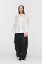 sheer shoulder stand collar wide shirt シャツ ミズイロインド/mizuiro ind