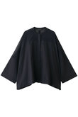 sheer shoulder stand collar wide shirt シャツ