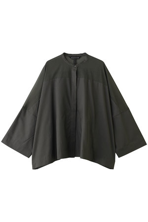 ミズイロインド/mizuiro indのsheer shoulder stand collar wide shirt シャツ(110400/110403)