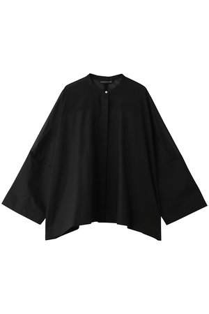 ミズイロインド/mizuiro indのsheer shoulder stand collar wide shirt シャツ(110400/110403)