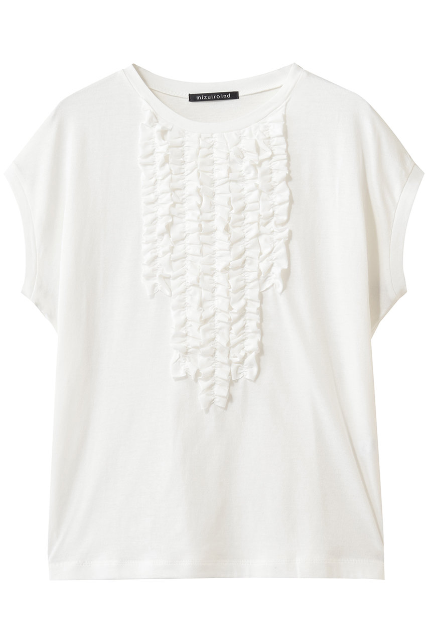 mizuiro ind frenck slv frill P/O プルオーバー (off white, F) ミズイロインド ELLE SHOP