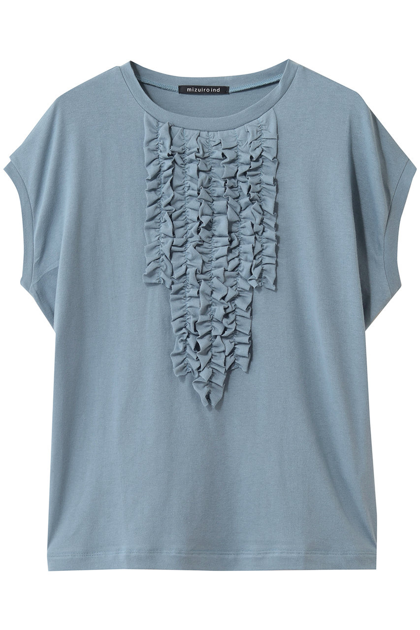mizuiro ind frenck slv frill P/O プルオーバー (l.blue, F) ミズイロインド ELLE SHOP