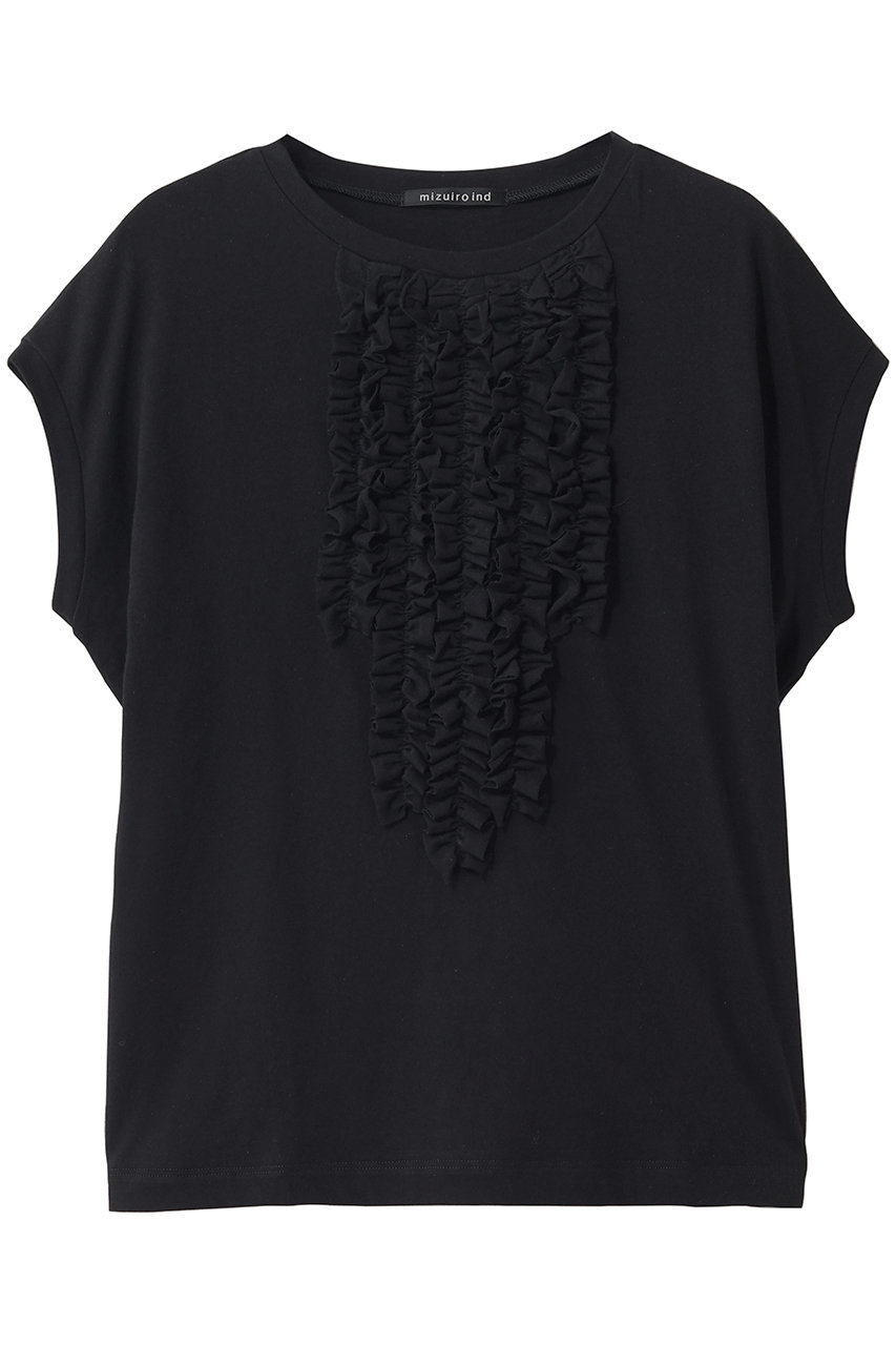 mizuiro ind frenck slv frill P/O プルオーバー (black, F) ミズイロインド ELLE SHOP