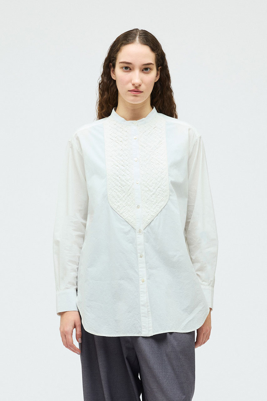 大幅お値下げ　mizuiro ind（ミズイロインド）　ガーゼシャツ　ホワイト mizuiro ind(ミズイロインド)｜braiding cloth shirt シャツ/off white
