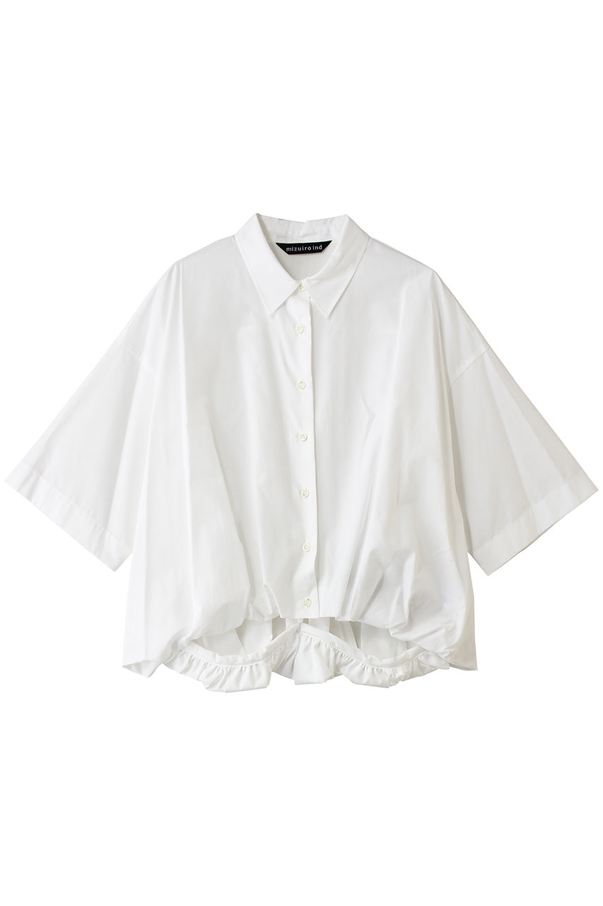 ミズイロインド/mizuiro indのhalf slv ballon shirt シャツ(off white/2-230128)