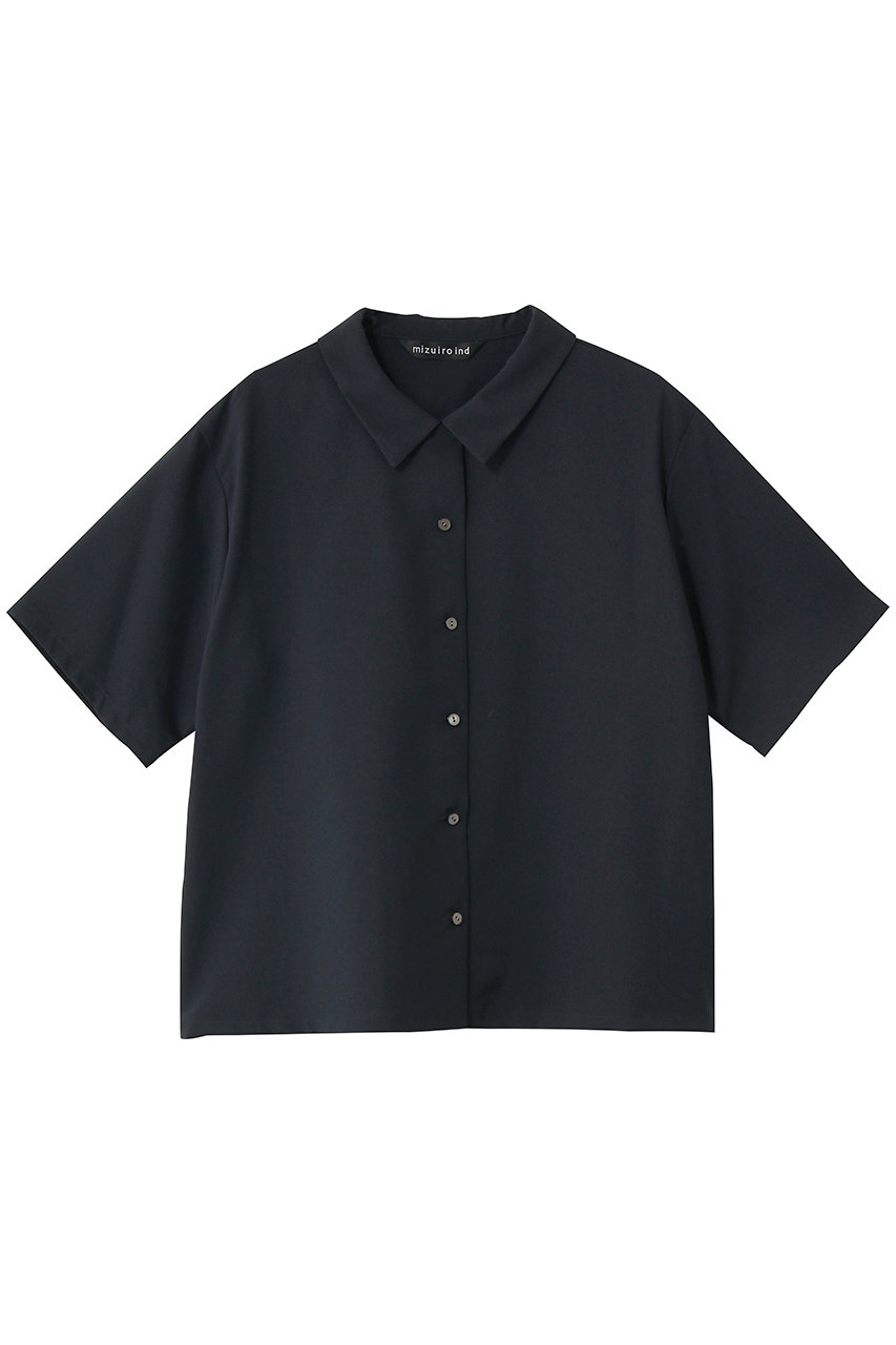 ミズイロインド/mizuiro indのhalf slv shirt シャツ(navy/2-230130)