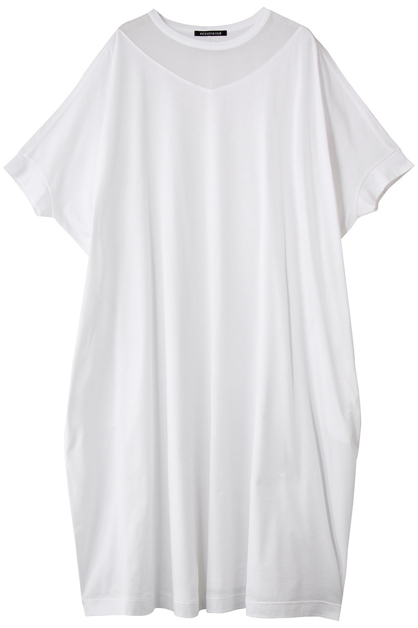 ミズイロインド/mizuiro indのtulle neck wide OP ワンピース(off white/2-250106)