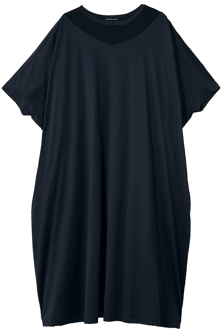 ミズイロインド/mizuiro indのtulle neck wide OP ワンピース(navy/2-250106)