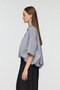 stripe half slv ballon shirt シャツ ミズイロインド/mizuiro ind