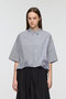 stripe half slv ballon shirt シャツ ミズイロインド/mizuiro ind