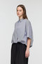 stripe half slv ballon shirt シャツ ミズイロインド/mizuiro ind