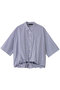stripe half slv ballon shirt シャツ ミズイロインド/mizuiro ind navyB