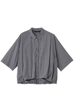ミズイロインド/mizuiro indのstripe half slv ballon shirt シャツ(110400/110402)