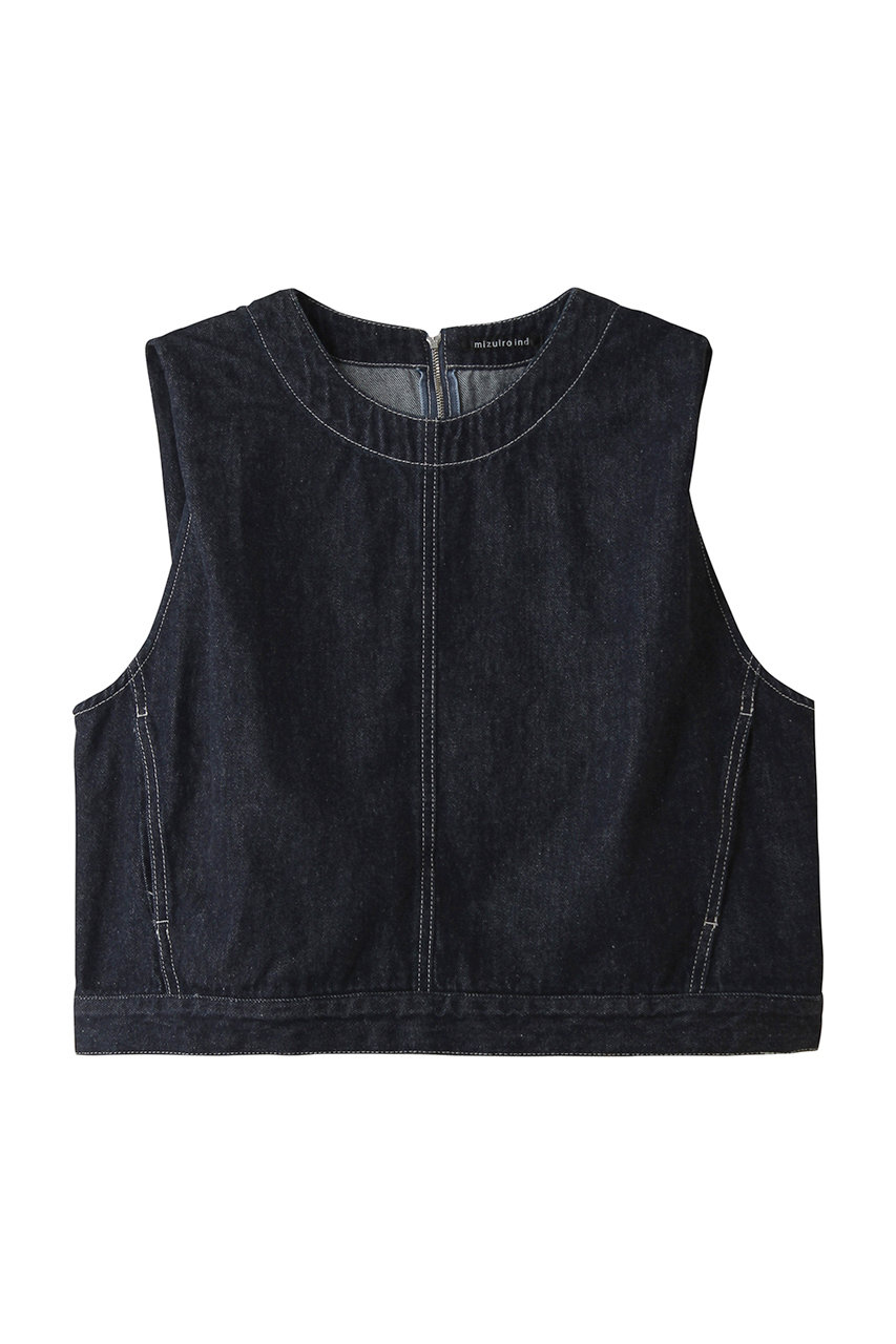 ミズイロインド/mizuiro indのdenim vest ベスト(navy/1-230157OW)