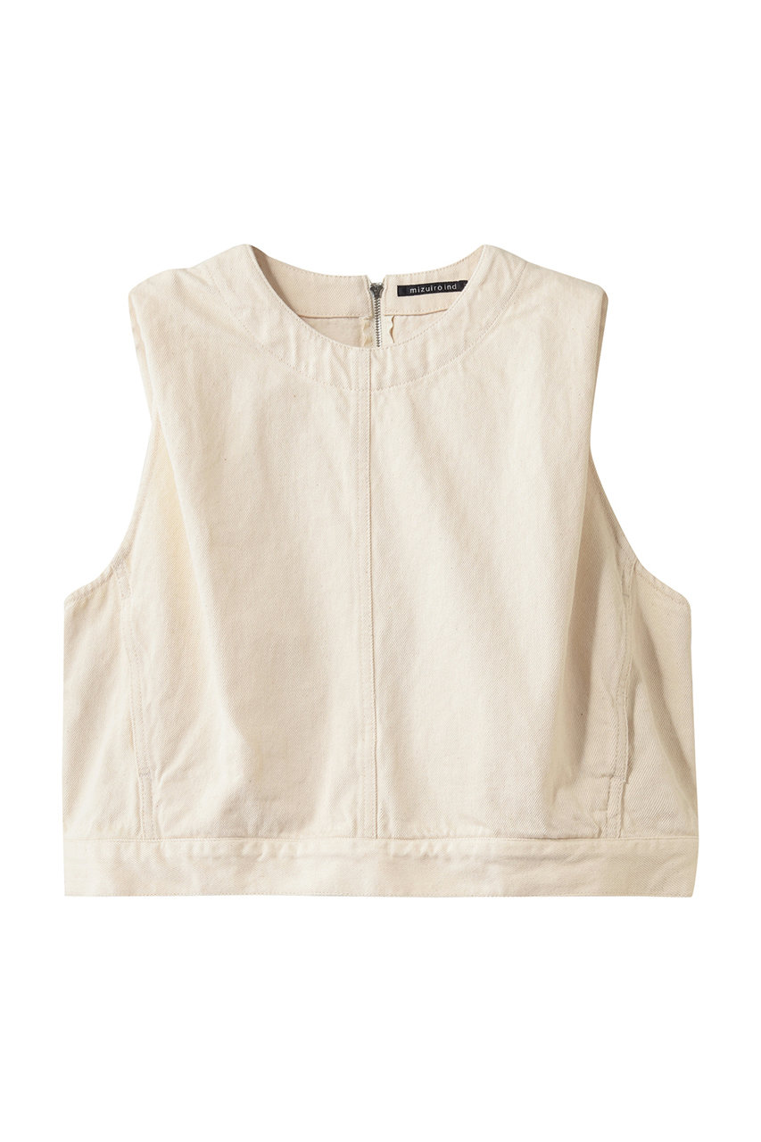ミズイロインド/mizuiro indのdenim vest ベスト(ivory/1-230157OW)