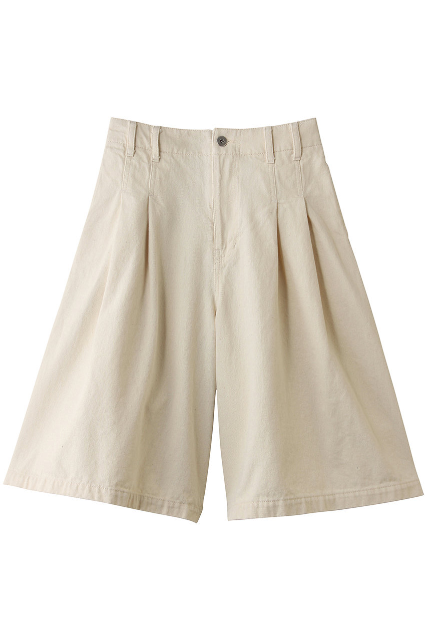 ミズイロインド/mizuiro indのhigh waist wide half PT パンツ(ivory/1-260096OW)