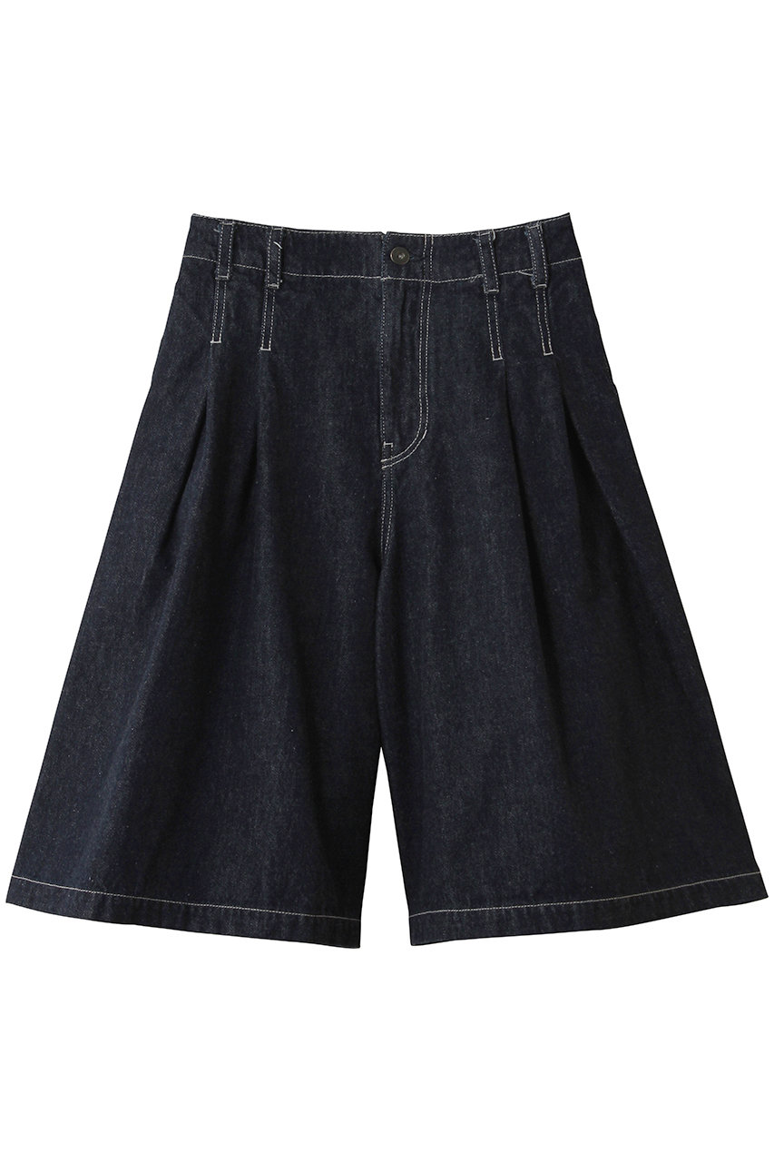 ミズイロインド/mizuiro indのhigh waist wide half PT パンツ(navy/1-260096OW)