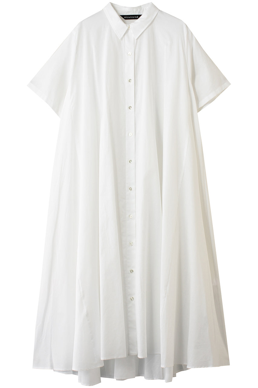 ミズイロインド/mizuiro indのhalf slv flare shirt OP ワンピース(off white/2-250100)