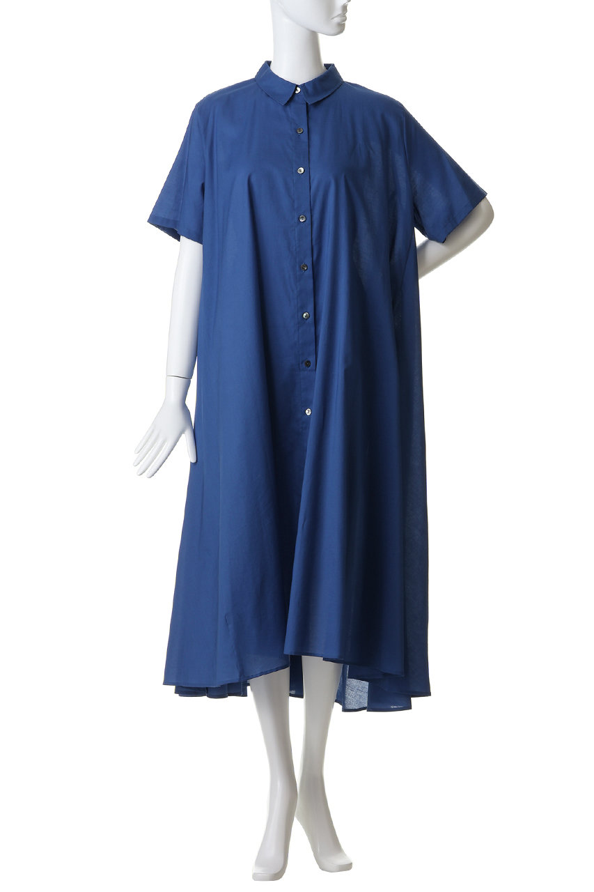 mizuiro ind(ミズイロインド)｜half slv flare shirt OP ワンピース