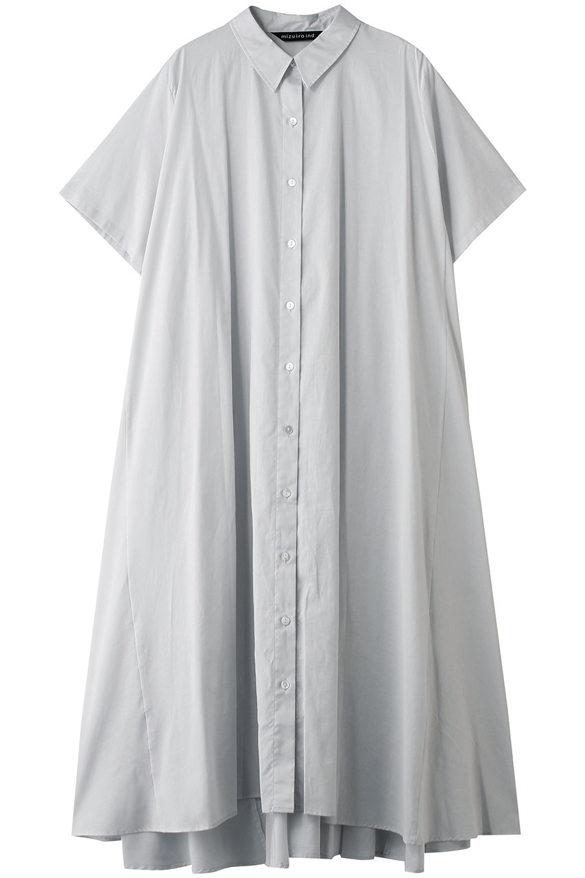 ミズイロインド/mizuiro indのhalf slv flare shirt OP ワンピース(l.gray/2-250100)