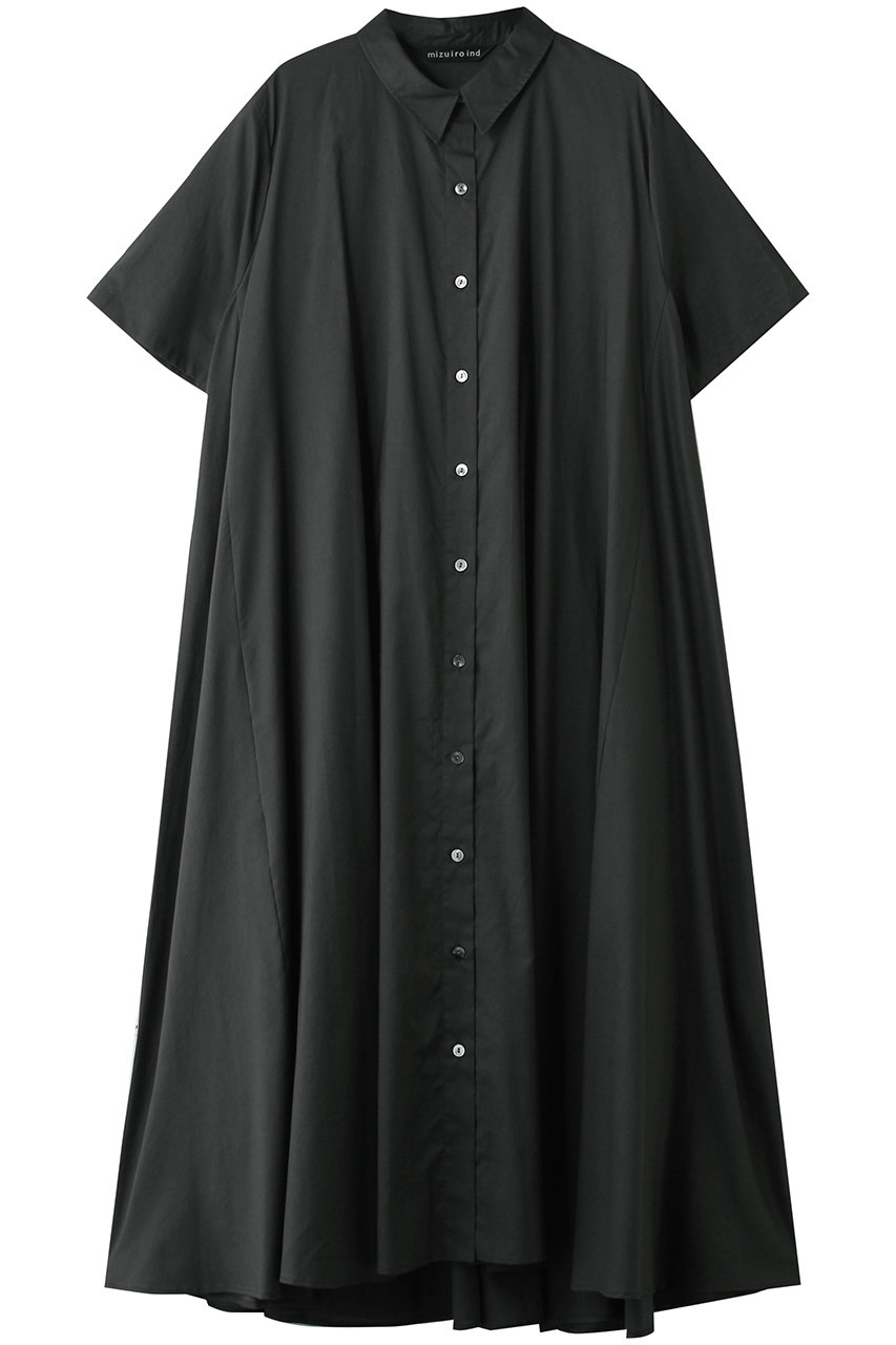 ミズイロインド/mizuiro indのhalf slv flare shirt OP ワンピース(c.gray/2-250100)