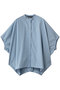 stand collar cocoon shirt シャツ ミズイロインド/mizuiro ind l.blue