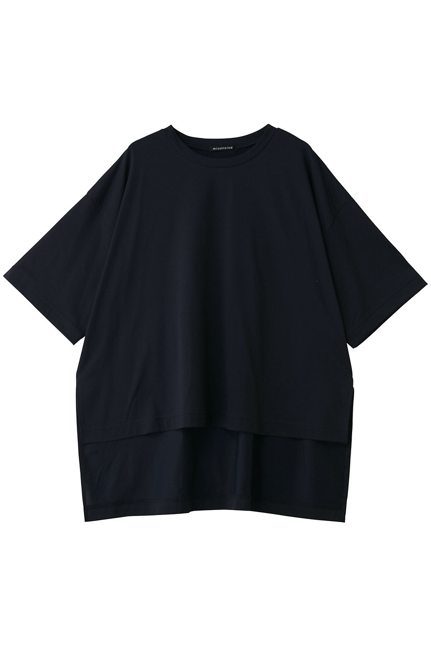 ミズイロインド/mizuiro indのside slit wide tunic T shirt シャツ(navy/2-210127)