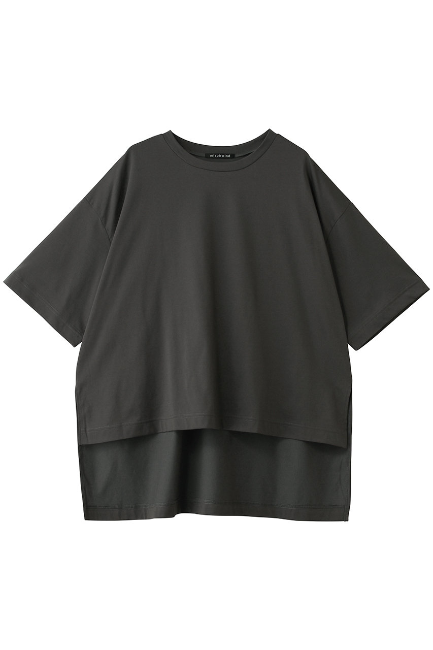 ミズイロインド/mizuiro indのside slit wide tunic T shirt シャツ(c.gray/2-210127)