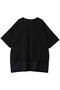 side slit wide tunic T shirt シャツ ミズイロインド/mizuiro ind black