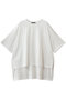 side slit wide tunic T shirt シャツ ミズイロインド/mizuiro ind off white