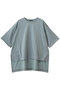 side slit wide tunic T shirt シャツ ミズイロインド/mizuiro ind blue