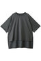 side slit wide tunic T shirt シャツ ミズイロインド/mizuiro ind gray