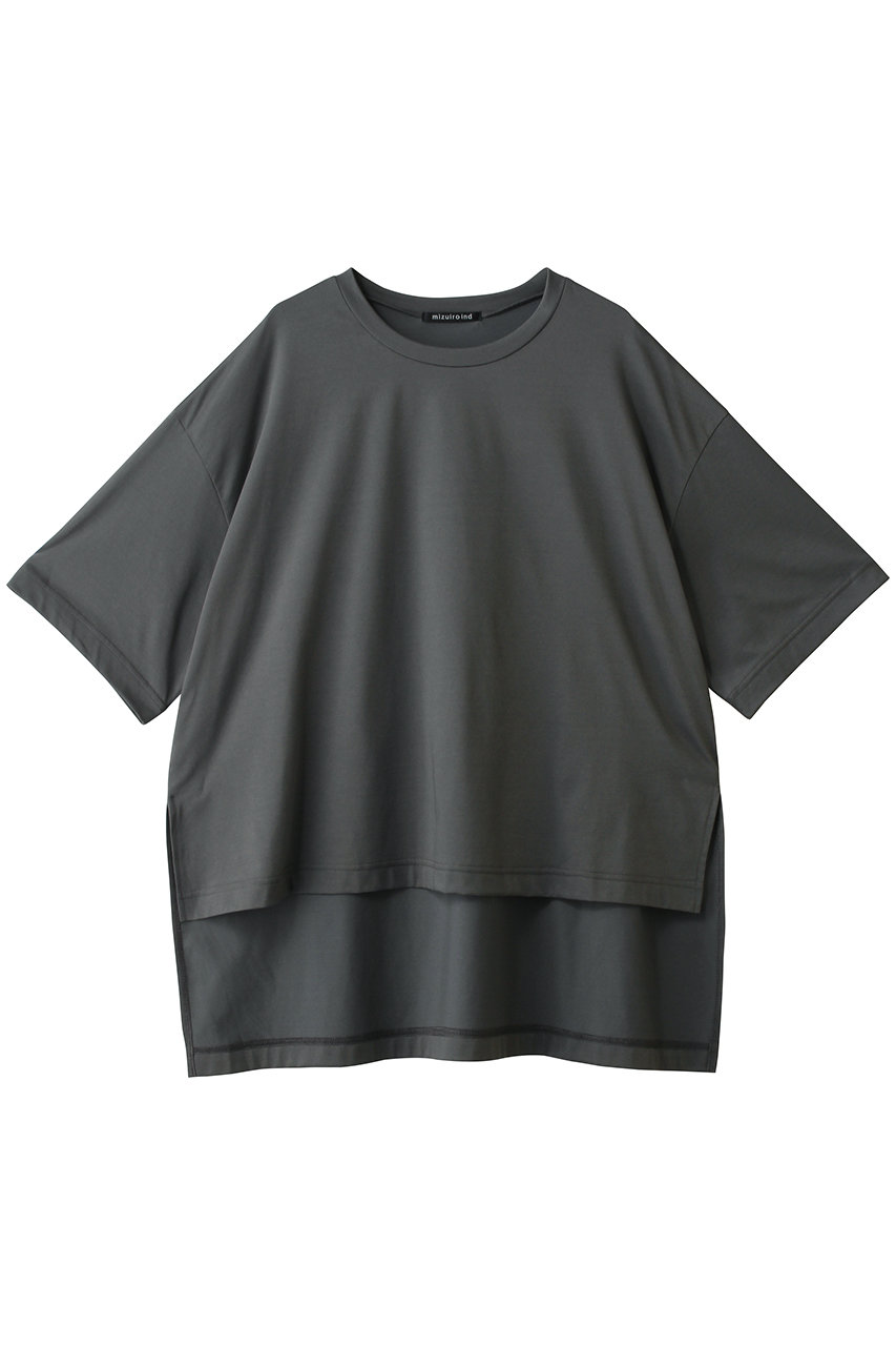 ミズイロインド/mizuiro indのside slit wide tunic T shirt シャツ(gray/2-210127)